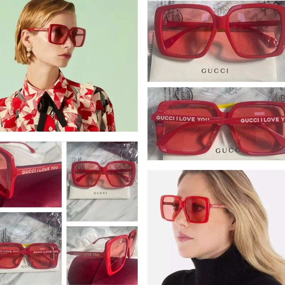 RED HOT GUCCI SUNGLASSES FROM THE PRESTIGE COLLECTION. GUCCI FANS SAY I LOVE YOU - Picture 10 of 16